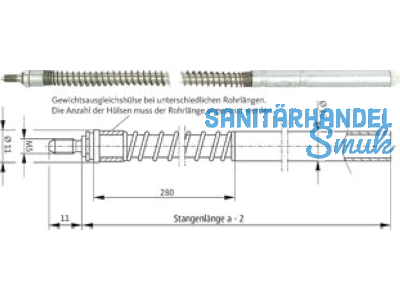 Rohr mit Verriegelungsfeder mit Gleitstopfen B 9036 0002