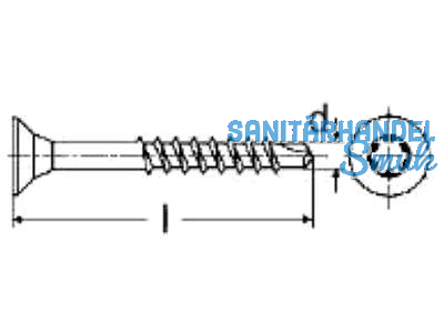 Spanplattenschraube Senkk.Torx Kopf 7 mm 40 x 30 m.Bohrsp. blau verz. rollensort.