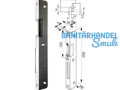 Winkelschliessblech Doorsafe rechts 12 mm Falzluft 255776