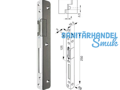 Winkelschliessblech Doorsafe rechts 4 mm Falzluft 259284