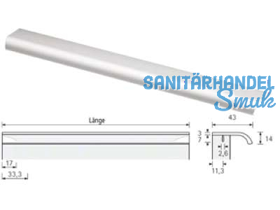 Mbelprofil Lindavia Lnge = 2000 mm individuell krzbar Alu eloxiert 0115115