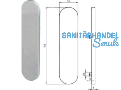 Blindkurzschild DIN Alu F1 inkl. Schrauben M4x80 mm 72mm