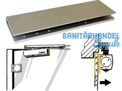 Klemmplatte GEZE zu TS 3000 silberfarbig fr Ganzglastren 014835