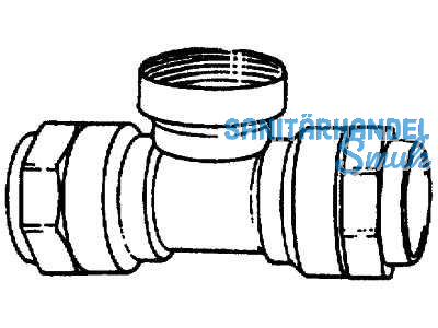 T-Verbindungsstck Mittelab.m. Innengew. Typ 132 50mm x 6/4\ x 50mm Isiflo