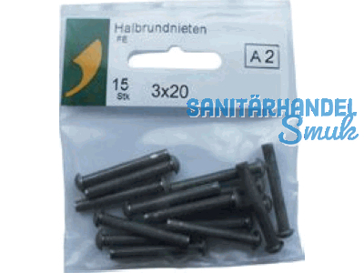 SBV-Halbrundnieten FE 3/20 A 15 Stk / K= 10 STK