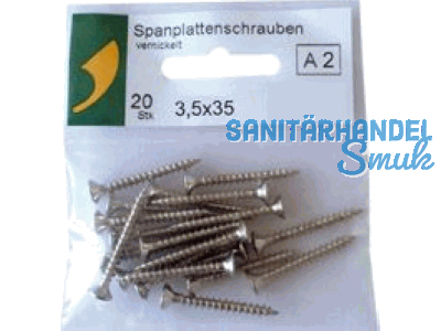 SBV-Spanplattenschrauben vernickelt 3,5 x 35 A 20 Stk