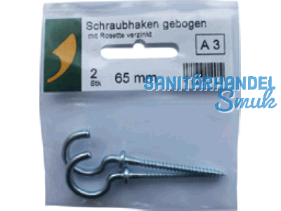 SBV-Schraubhaken gebogen m.R.vz 65mm A 2 Stk