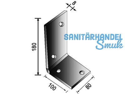 Pfostentrger - Montagewinkel 180 x 100 x 80 x 8 15710.0000