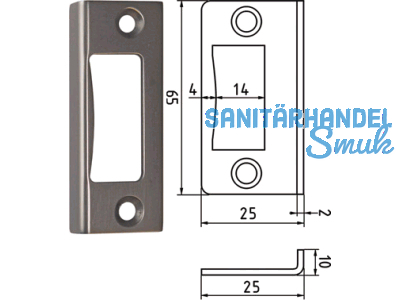 Winkelschlieblech LM hnlich Niro matt fr 24 mm Falztiefe 10.401.107