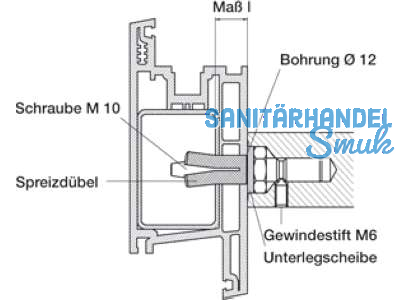 Montageset MS 130.46 fr Kunststoff & Metalltr Dbelbefestigung 90 Sttzen