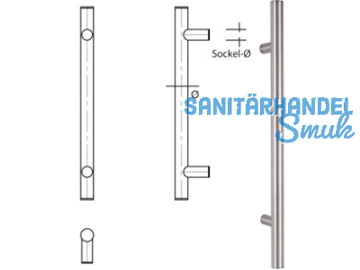 Stossgriff ES 300.1 L = 1200 mm  30 mm LA = 1000 mm Edelstahl