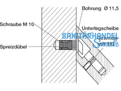 Montageset MS 110.00.3 einseitig fr Holztr Dbelbefestigung fr 45 Sttzen