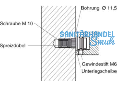 Montageset MS 110.00.5 einseitig fr Holztr Dbelbefestigung fr Flachprofil