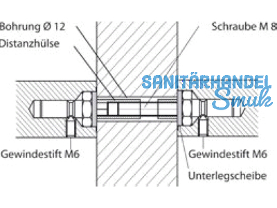 Montageset MS 250.60 paarweise fr Holztr TS 60-85 fr 90 Sttzen