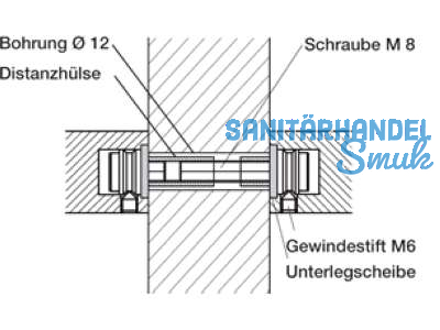 Montageset MS 250.60.5 paarweise fr Holztr TS 60-85 fr Flachprofil-Griffe