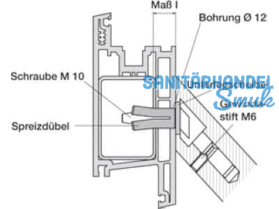 Montageset MS 130.46.3 fr Kunststoff & Metalltr Dbelbefestigung 45 Sttzen