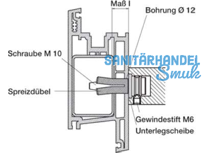 Montageset MS 130.46.5 fr Kunststoff & Metalltr Dbelbefestigung Flachprofil