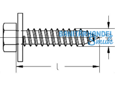 Kombi-Blechschraube verzinkt Z2-C DIN 6901 6.3 X 19 m.unverlierb.Scheibe