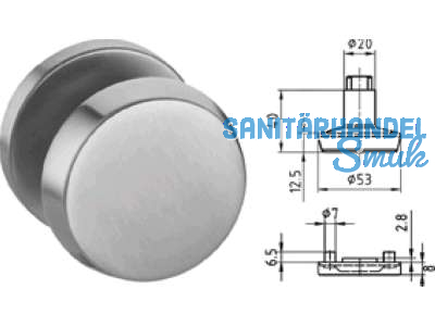 Trknopf 5837 auf Rosette 5620 CG fest Edelstahl 403772