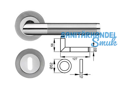 Drcker/Rosetten Rio Steel ER34 WC 73 Edelstahl poliert/matt