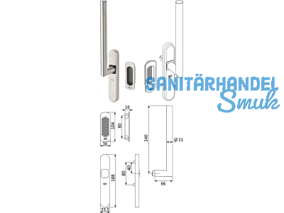 Drehgriff GU Forte zu 934/937 mit Muschel Edelstahl K-17015-00-0-8