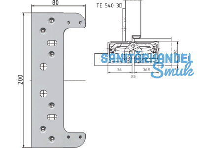 Befestigungsplatte Tectus TE 540 3D FZ/1 verzinkt