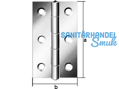 Scharnier schmal Edelstahl 100 x 52 mm V-10501100