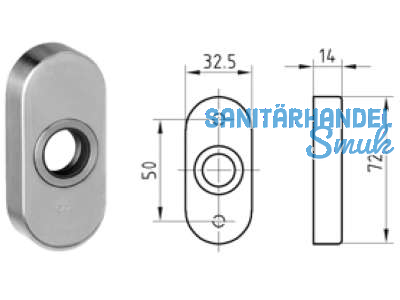 Drckerrosette 5608C easyfix mit Federuntersttzung 8 mm Edelstahl 400772