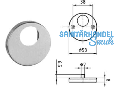 Schlsselrosette 5380.2C RZ Edelstahl 402559