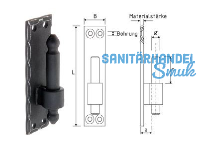 Plattenkegel Dorn 16 mm schwarz gefrbt Schmiedeeisen randgehmmert 320058