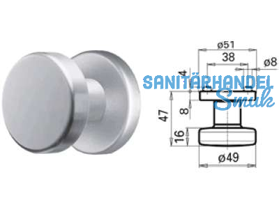 Trknopf 3254L/7048UFH o.Schrauben/Stift paarweise fix Alu F1