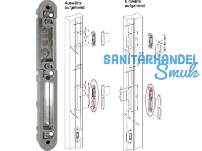 Schliegehuse fr Schlieblech links silberfarbig, 6-29532-00-L-1