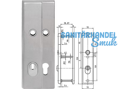 Sicherheitslangschild mit Kernziehschutz Drcker/Drcker PZ 88 mm eckig Edelstahl