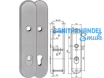 Sicherheitslangschild mit Kernziehschutz Drcker/Drcker PZ 88 mm Edelstahl