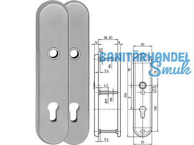 Sicherheitslangschild o. Kernziehschutz Drcker/Drcker PZ 88 mm Edelstahl