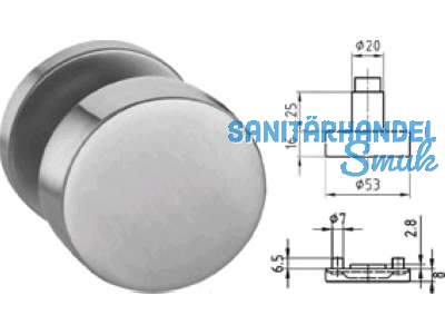 Trknopf 5827 auf Rosette 5620 CG fest Edelstahl 400391