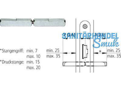 Drckerstift geteilt B-78430-86-0-1 LI = 65 / LA = 55 mm