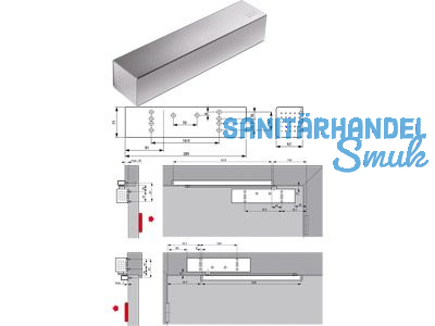 Trschliesser Dorma TS 93 G, EN 5-7 silber, Bandgegenseite o. Gleitschiene