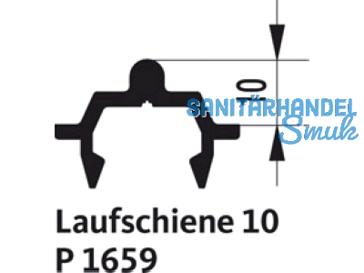 Laufschiene 10 GU HS P 1659 EV1 Gr. 67 9-39330-67-0-1