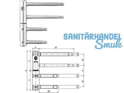 Einbohrband 11R-20-000 verstellbar verzinkt GSS Gr. 20 Bandhhe 112 mm