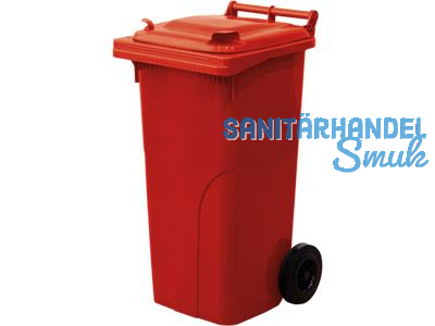 Abfall und Wertstoffsammelbehlter 120L Farbe: Rot - mit Radsatz