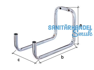 Wandhaken doppelt abgewinkelt 10 kg 120x160x90 mm  12 mm verzinkt