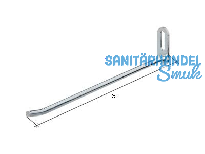 Lochplattenhaken abgewinkelt 200 mm 16 kg  7 mm verzinkt