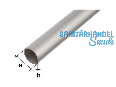 Rundrohr Aluminium DM=15mm, L=1000mm eloxiert, Durchmesser 15x1,0mm, 473457