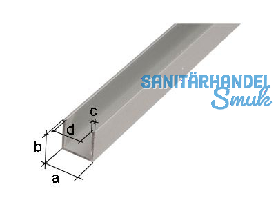 U-Profil Aluminium 2000x10,0x 8x1,3mm eloxiert, 474812