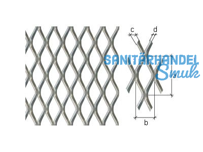 Streckmetallblech Stahl, 500x250mm 467340