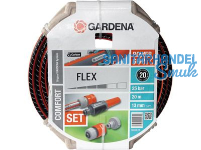 Gardena Comfort Schlauch FLEX 1/2\ 20m mit Systemteile 18034-20