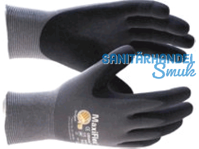 Handschuhe MaxiFlex ohne Noppen 874 Gr.8 Nylon-Gewirk / grau-schwarz ATG