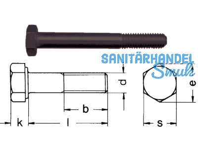 Sechskantschraube blank DIN 931/10.9 M 16 x 70