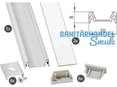 LED-Alu-Profil TOP Set 1, L=2000x20 mm SL-PROF-TOP-001